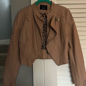 TCEC dusty rose PU leather jacket